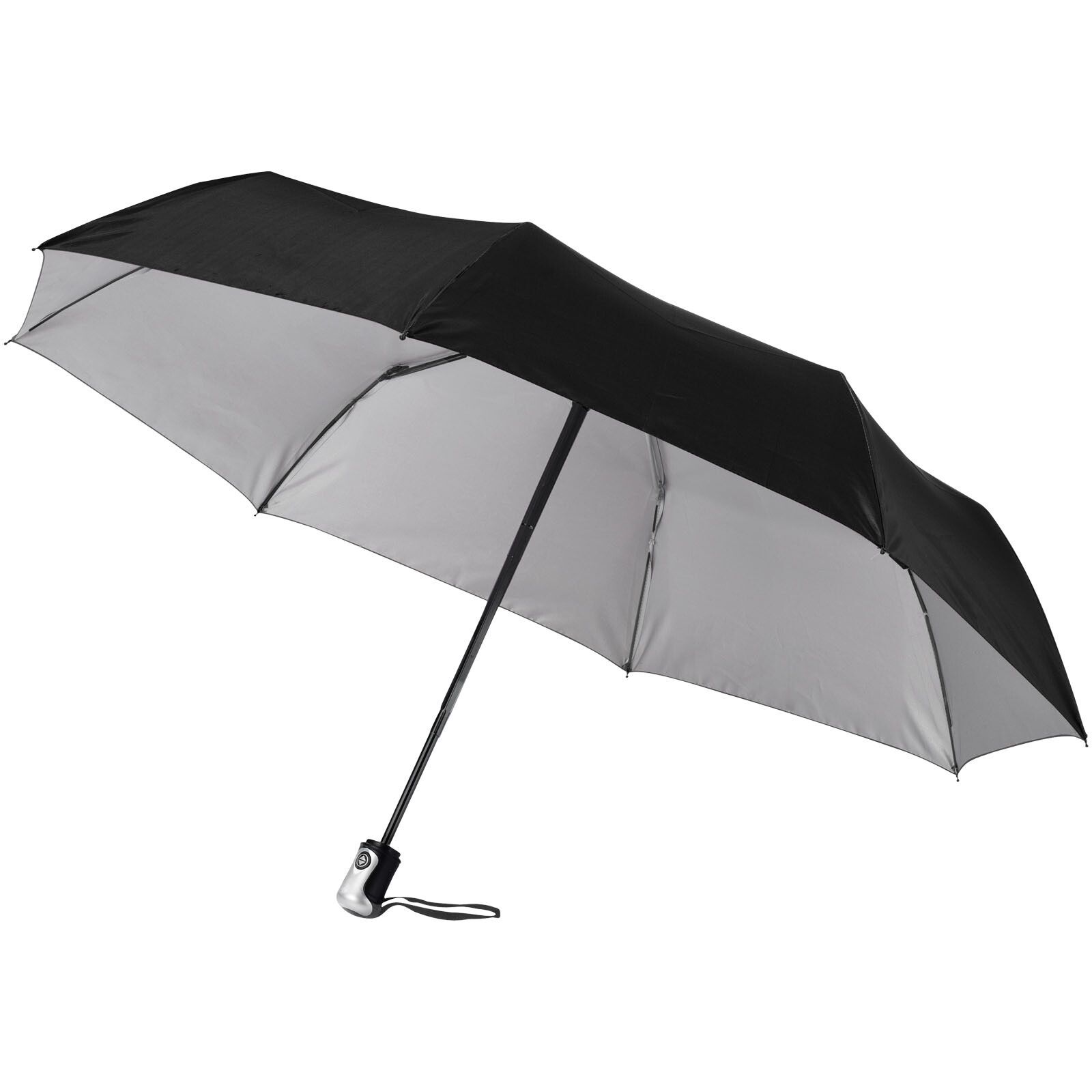 Alex 21,5" Vollautomatik Kompaktregenschirm - schwarz -  silber-283