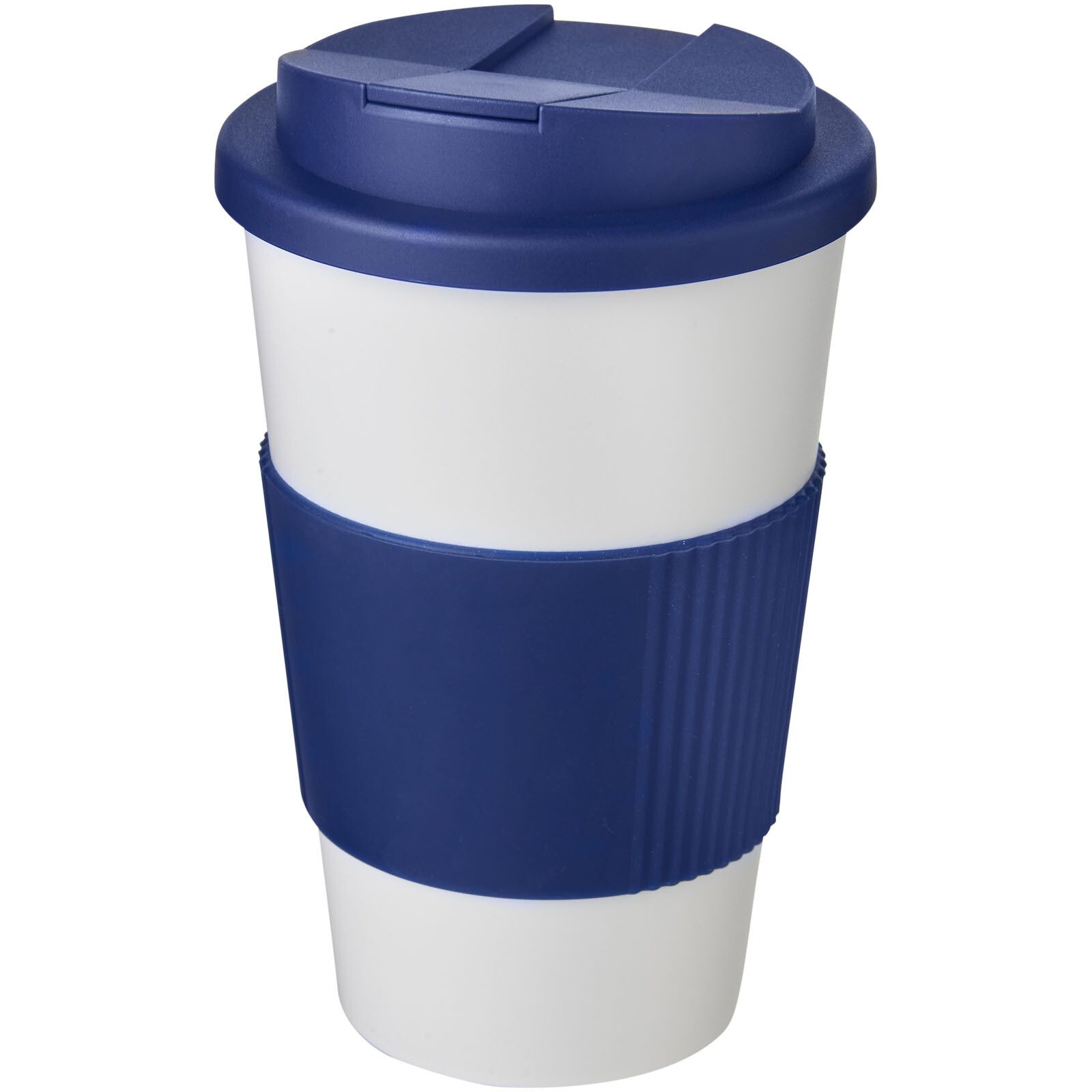 Americano 350 ml Isolierbecher mit Schutzring & auslaufsicherem Schraubverschluss - weiss -  blau-831