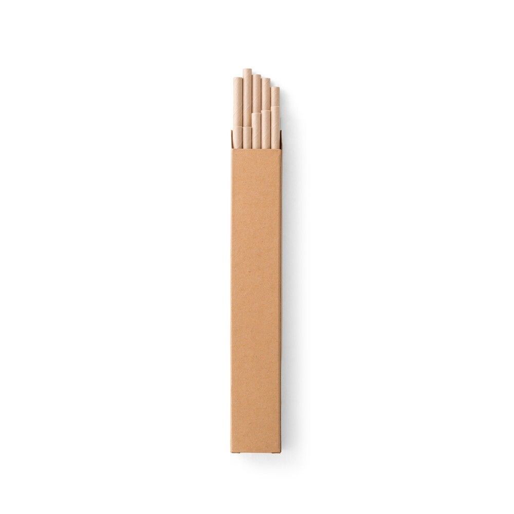 LAMONE Strohhalm-Set aus Kraftpapier - natur-90