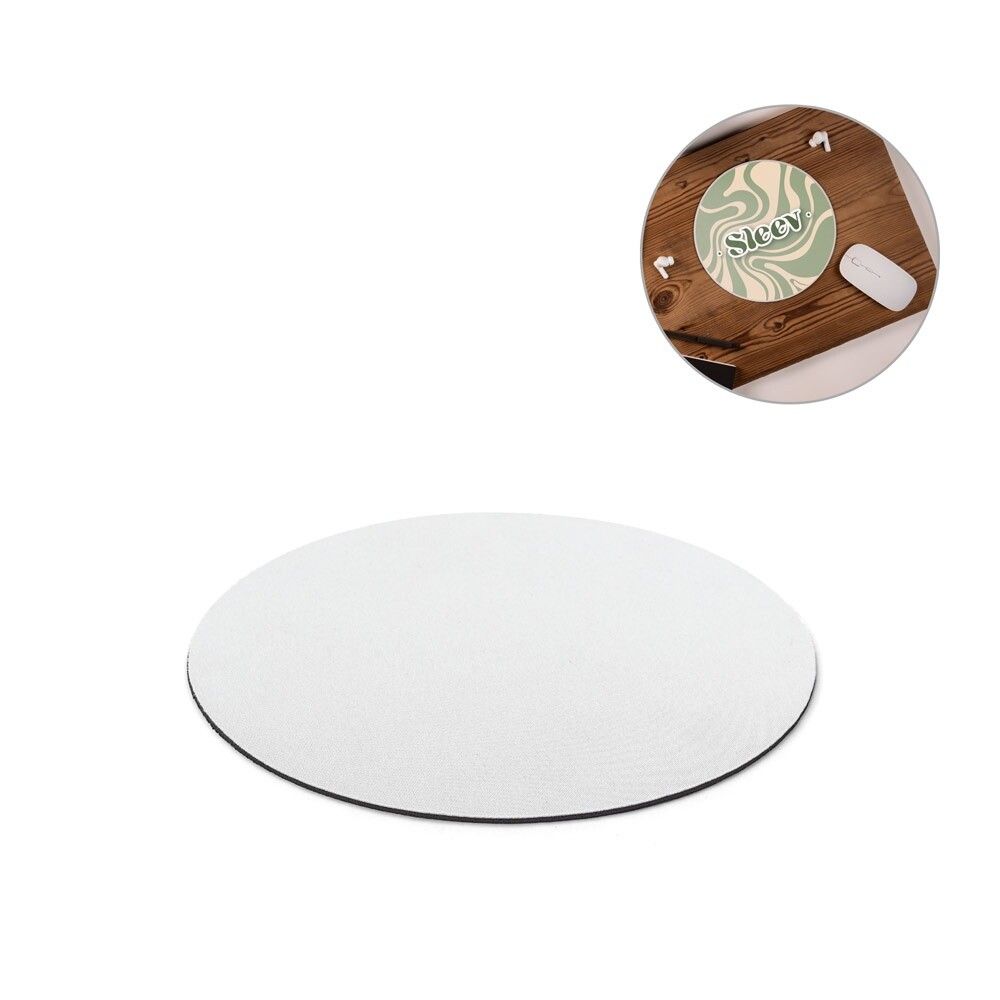 BLAIR ROUND Rundes Mauspad mit Gummibasis - weiß-906