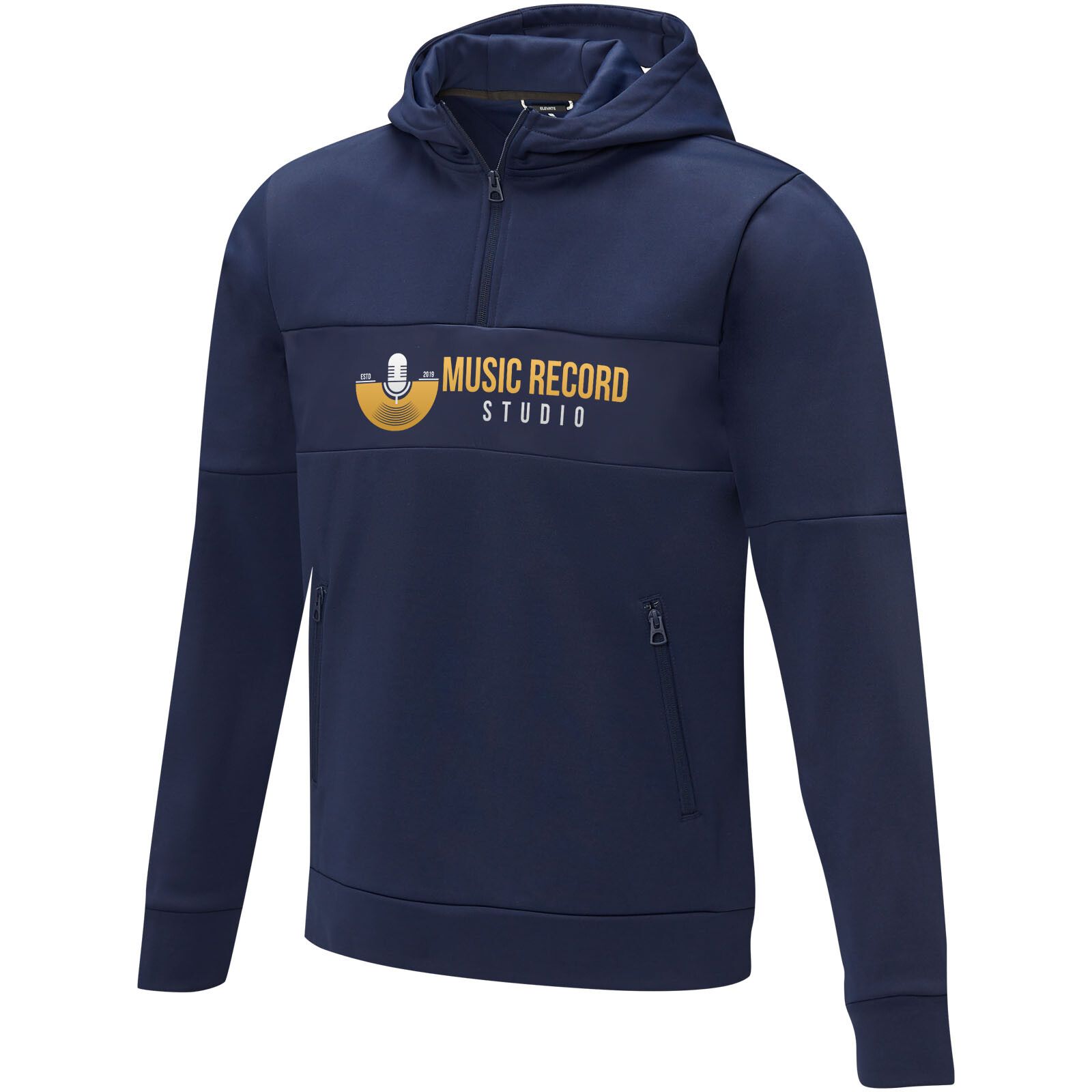 Sayan Kapuzenpullover mit halbem Reißverschluss für Herren - navy - S-688