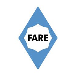 Fare Logo auf weißem Hintergrund.