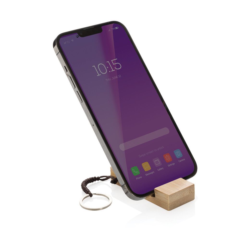 Standkey Bambus Schlüsselanhänger Telefonständer - braun-815