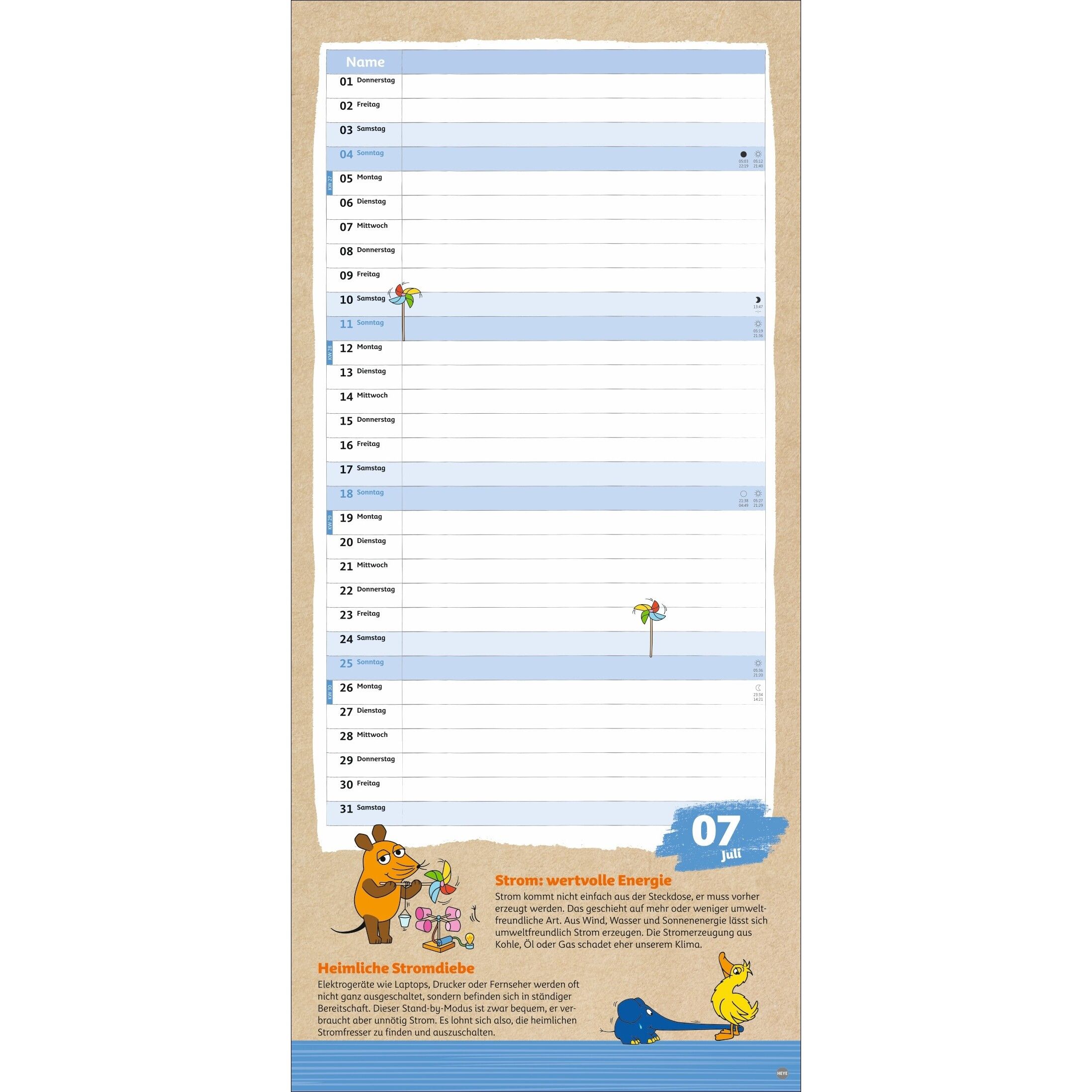 Nachhaltig Planen mit der Maus - Kinder Kalender-315