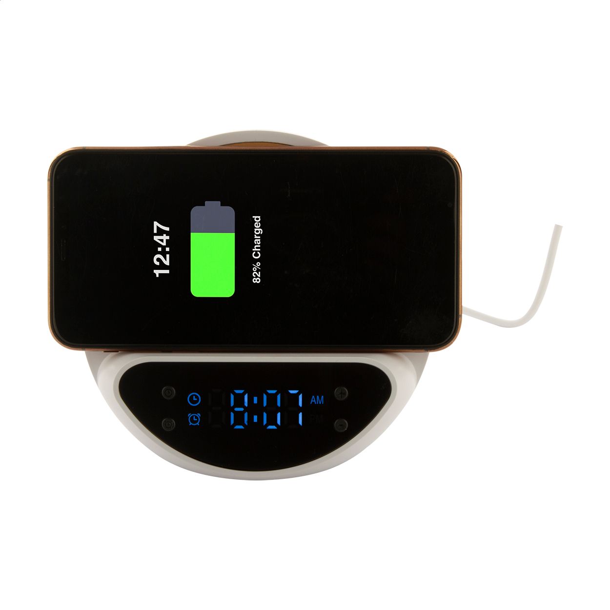 Wecker mit Wireless-Charger Rabolarm - weiß-865