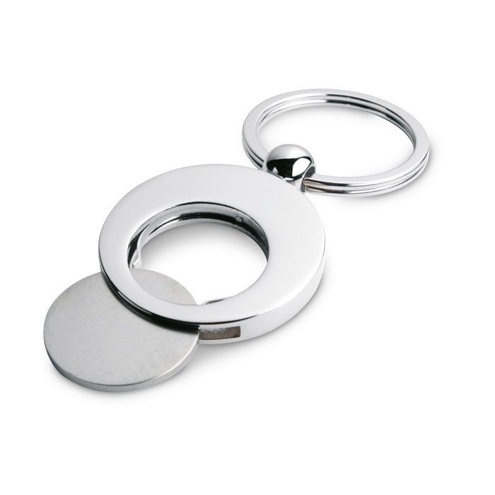 Schlüsselring mit Münzhalter EURING - silber glänzend-734