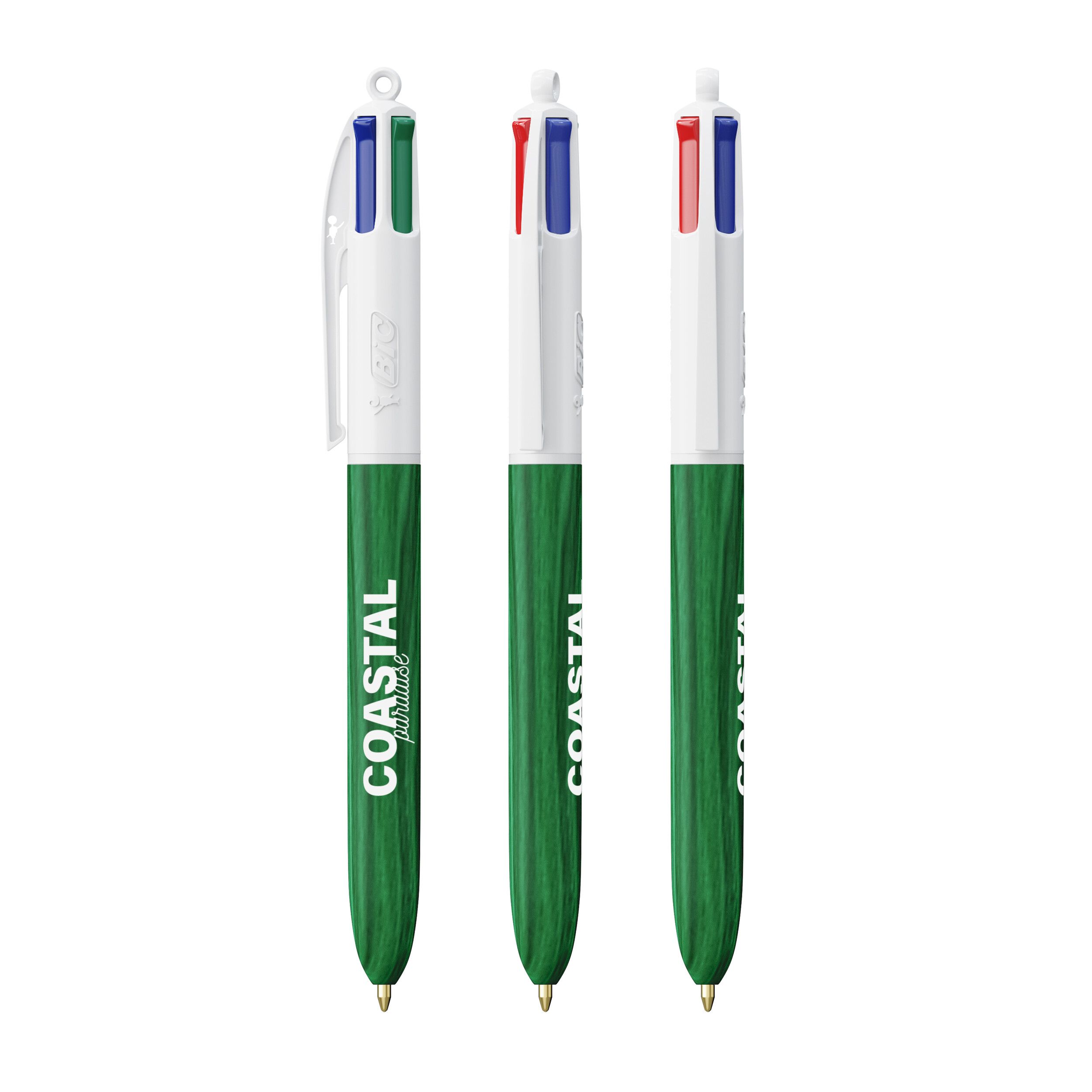 BIC® 4 Colours® Wood Style - weißes - grünes holz-820