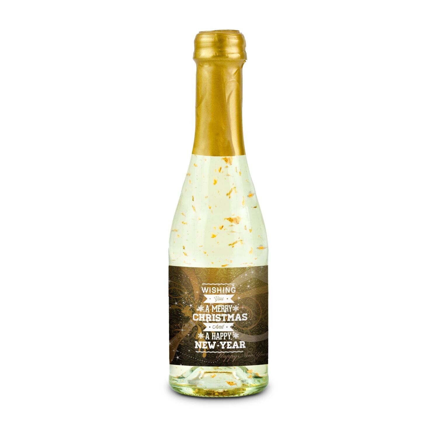 Piccolo Golden Flakes - Flasche klar, 0,2 l - Kapselfarbe Gold-313