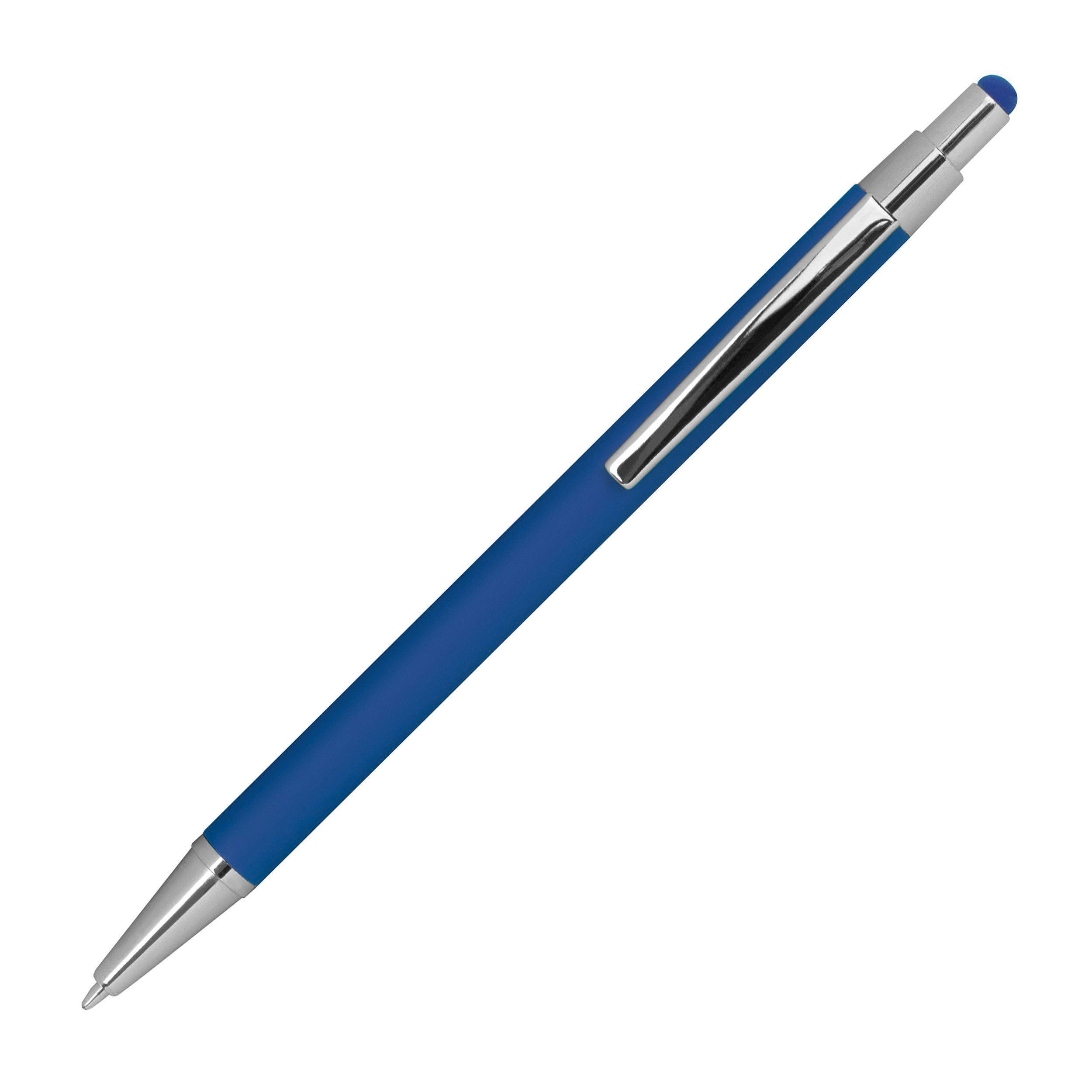 Kugelschreiber aus Metall mit Rubberfinish und Touchfunktion - blau-288