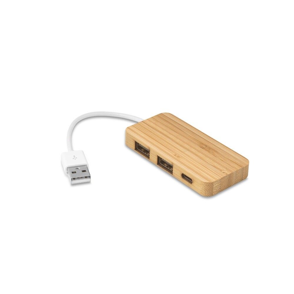 MOSER HUB mit 2 USB-A und 1 USB-C Anschluss aus Bambus - natur-36