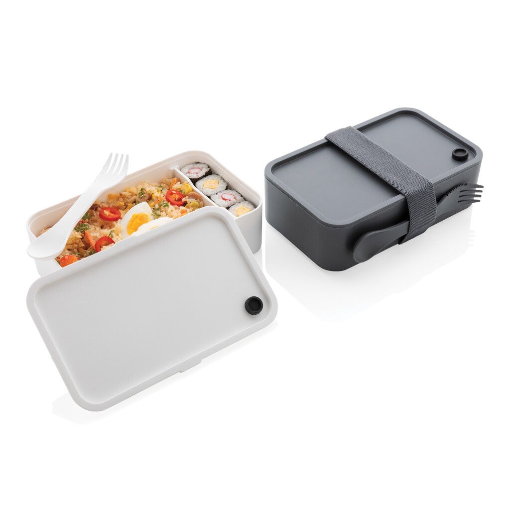 PP Lunchbox mit Göffel - weiß-430