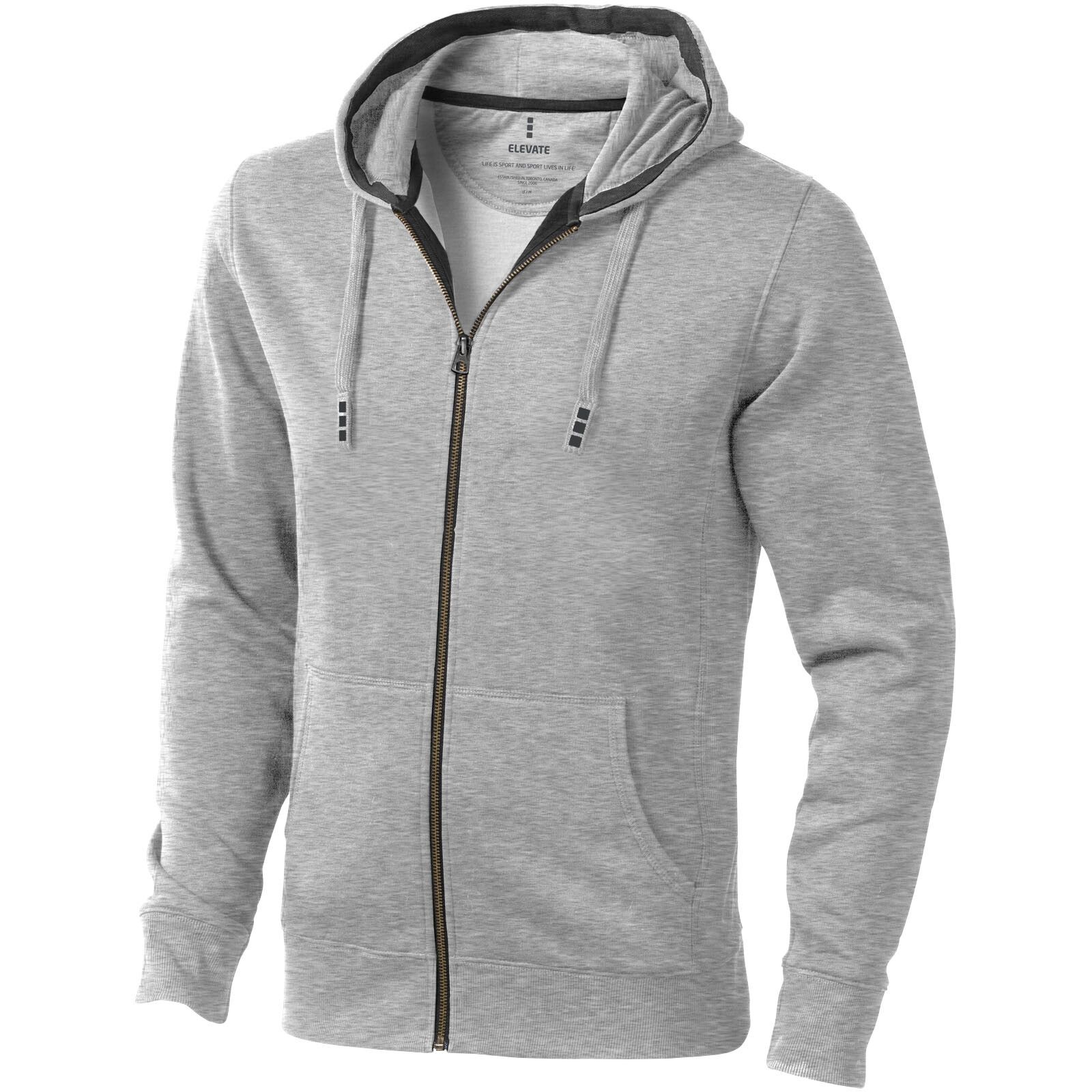 Arora Kapuzensweatjacke für Herren - grau meliert - XXL-386