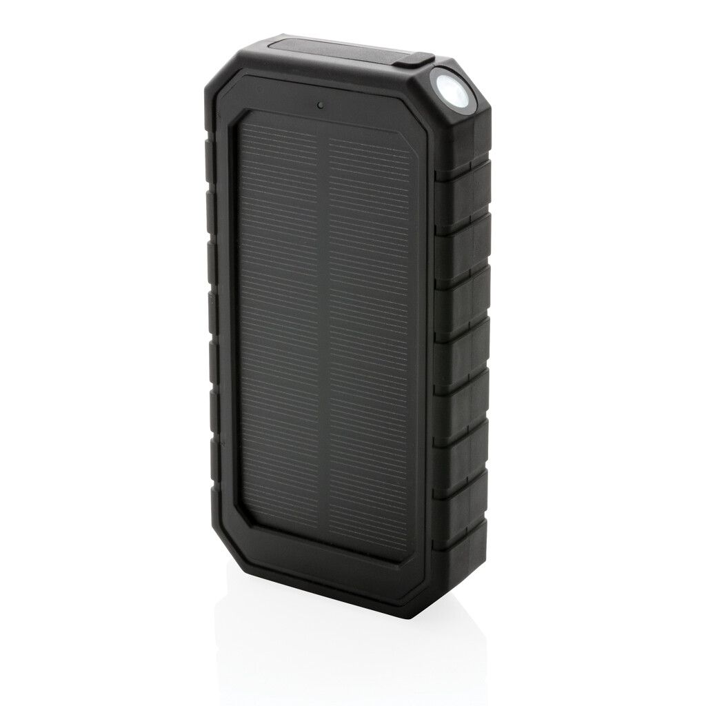 10.000 mAh Solar-Powerbank mit 10W Wireless aus RCS Plastik - schwarz-986