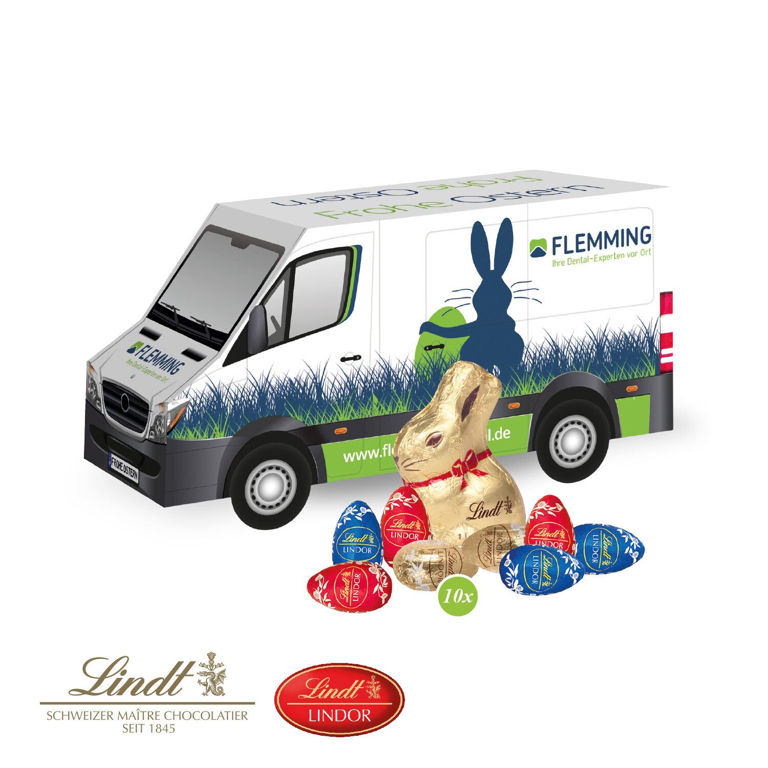 3D Präsent "Transporter" Ostern mit Lindt Schokoladenmischung-547