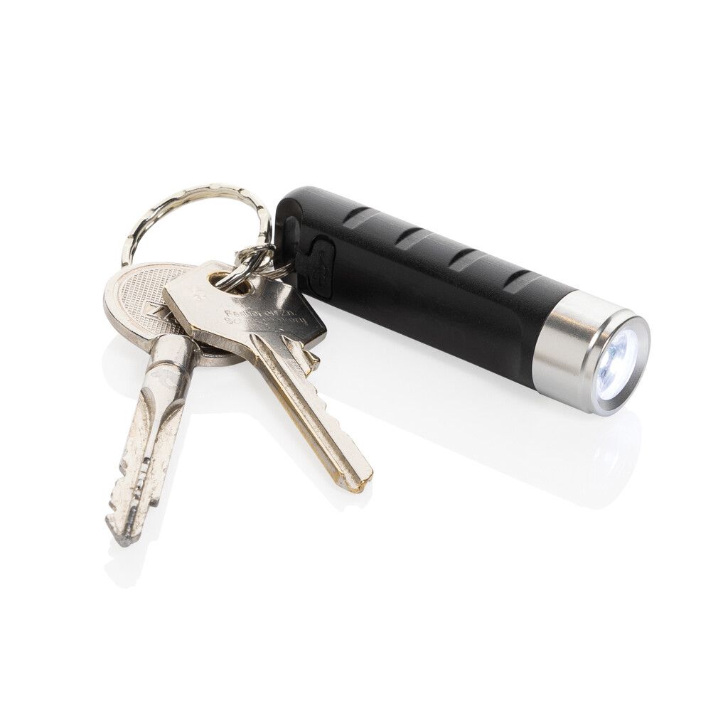 Globix USB Schlüsselanhänger-Taschenlampe aus RCS rABS - schwarz-45