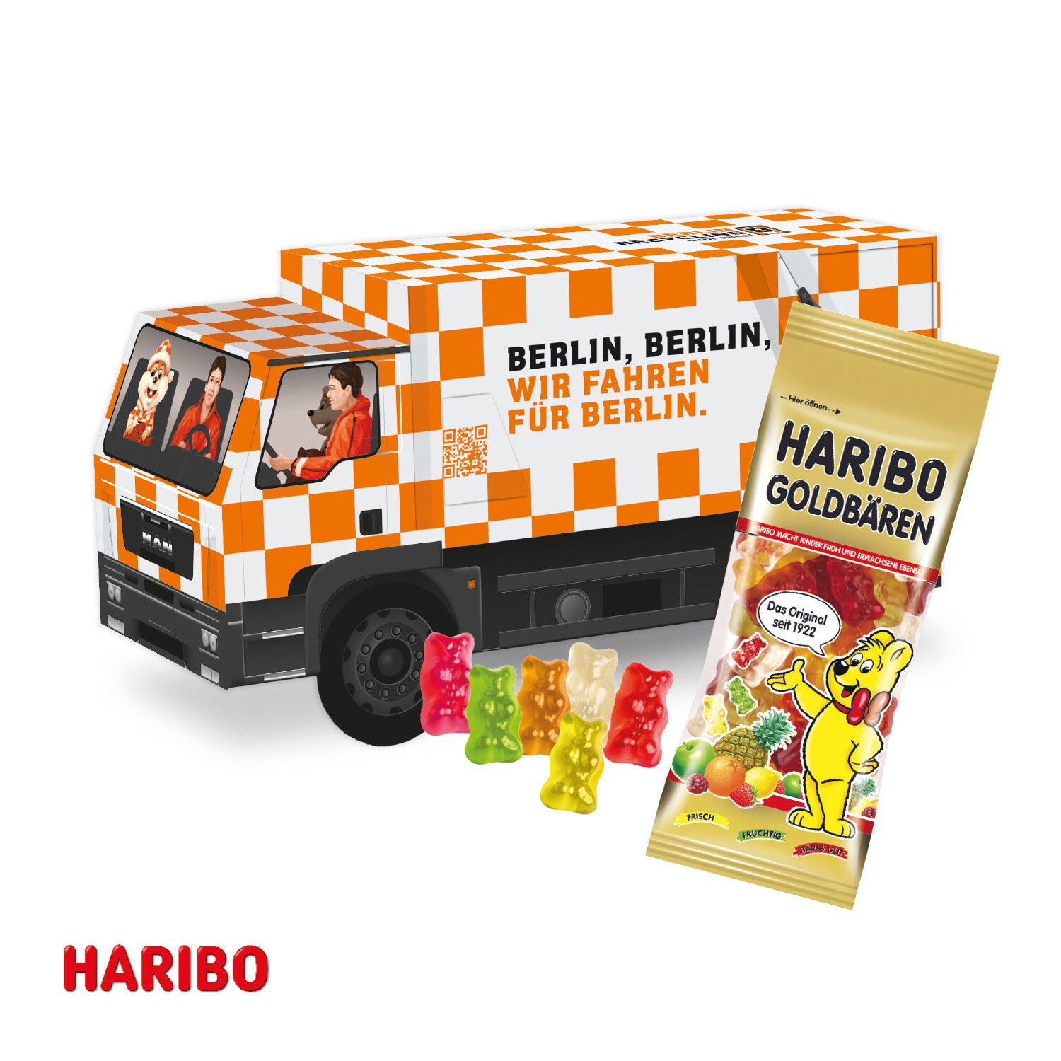 3D Präsent "Lkw" mit Haribo Goldbären-243