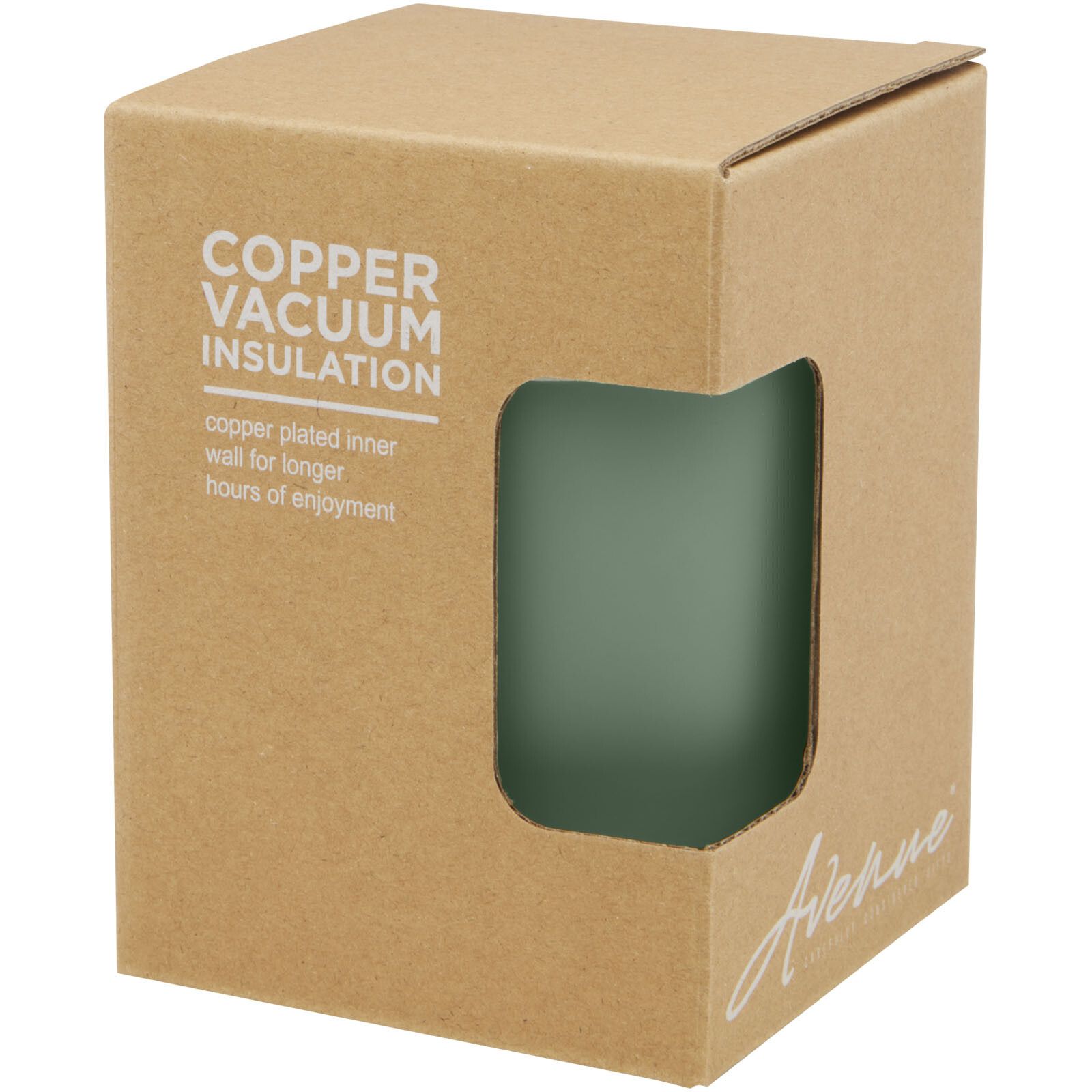 Lagan 330 ml Kupfer-Vakuum Isolierbecher mit Bambusdeckel - heather grün-69