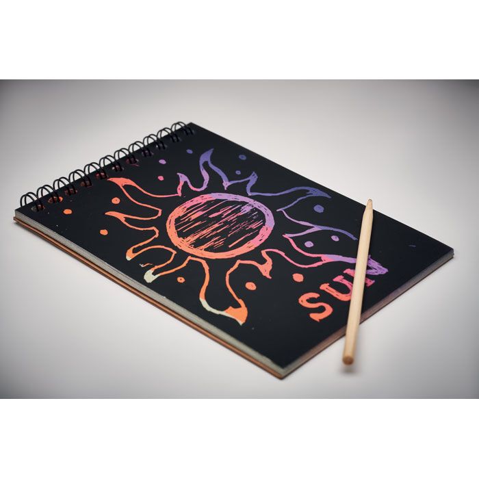 Notizbuch mit Kratzpapier BLACK - holz-410