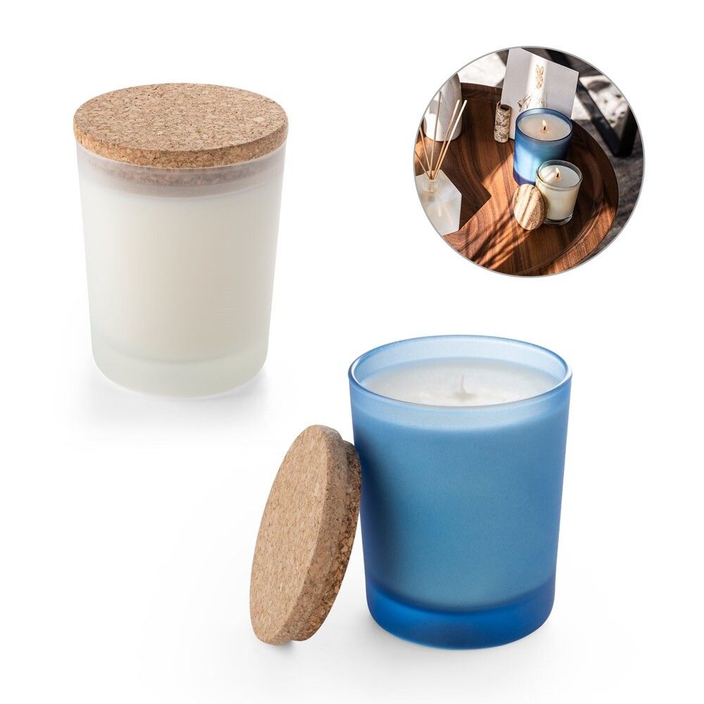 DUVAL Aromatische Kerze in Glasbecher mit cork 180 g - blau-657
