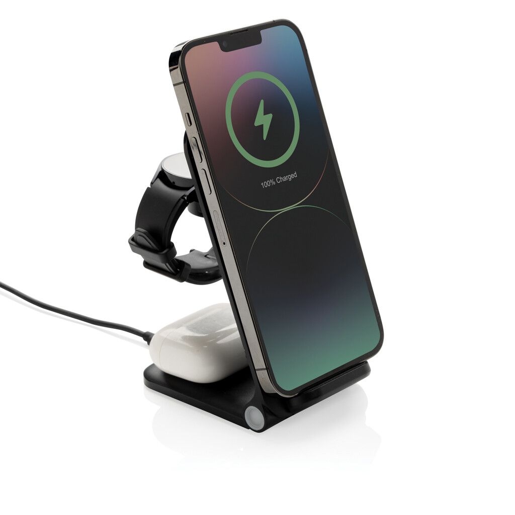 Powerpal 3-in-1 15W-Ladegerät aus RCS recyceltem Kunststoff - schwarz-218