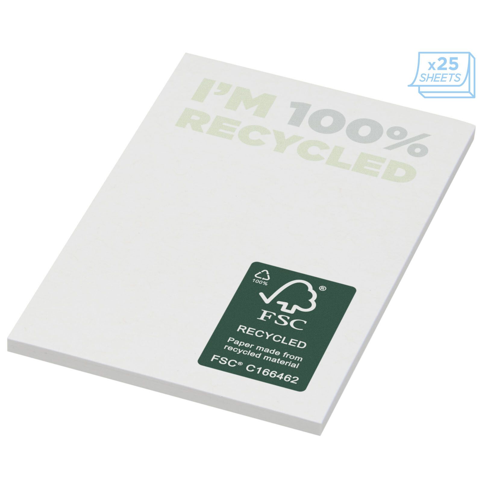 Sticky-Mate recycelte Haftnotizen 50 x 75 mm  - weiss-77