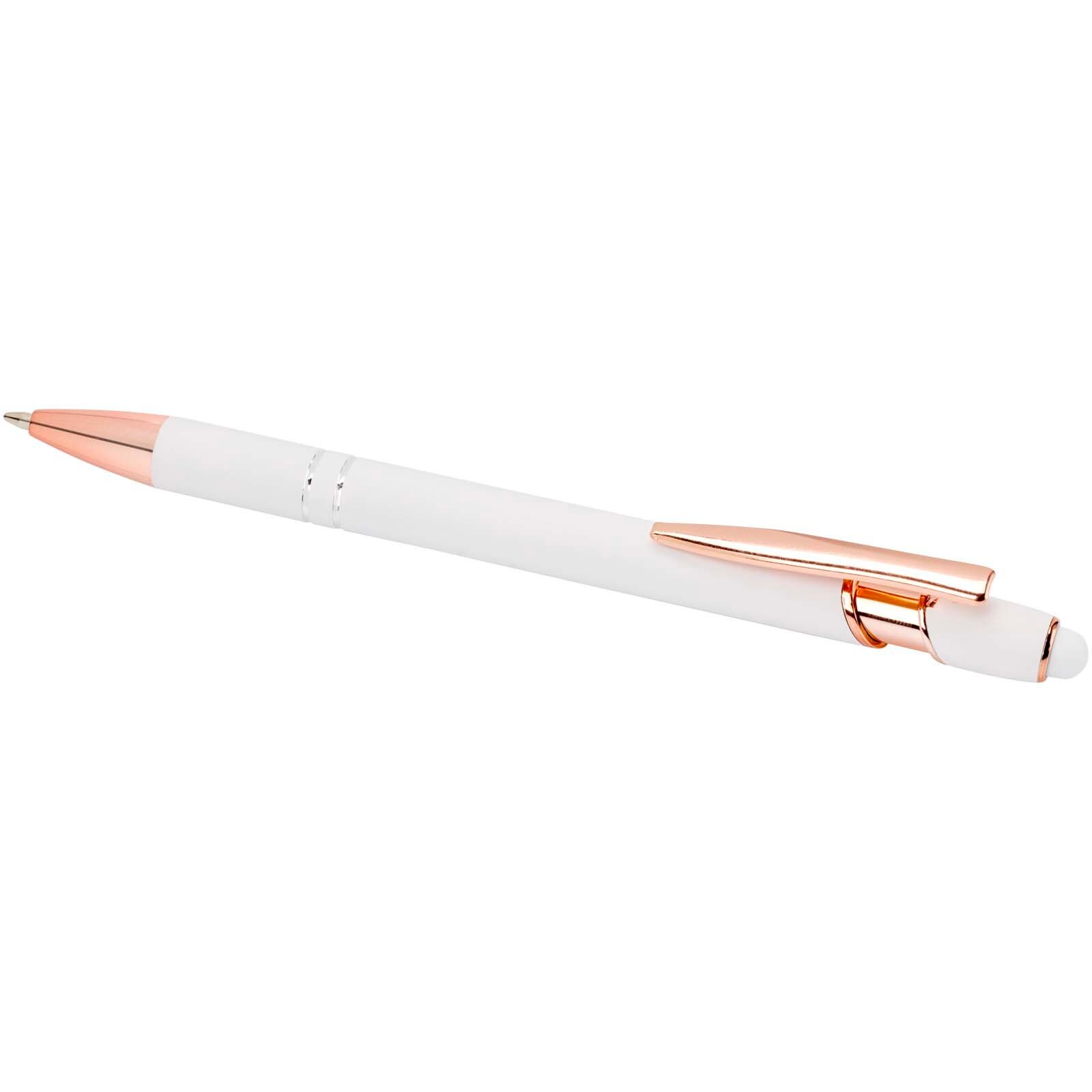 Nanna Kugelschreiber mit Roségold Finish  - weiss-835