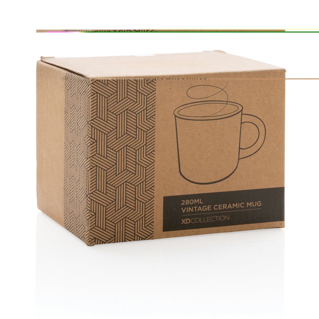 Vintage Keramiktasse, 280ml - grau-359