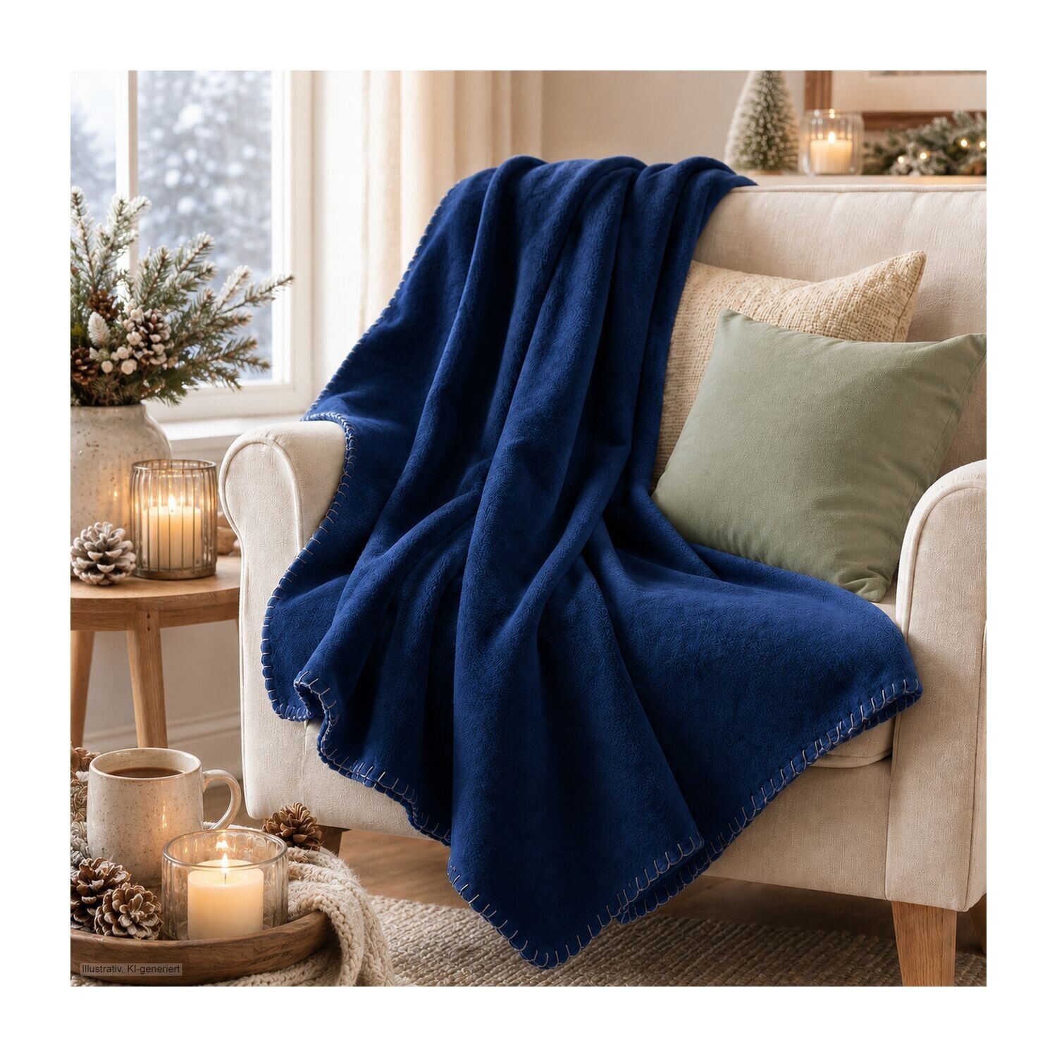 Fleecedecke Basic - 120x150 cm - 180 g/m² - navy-267