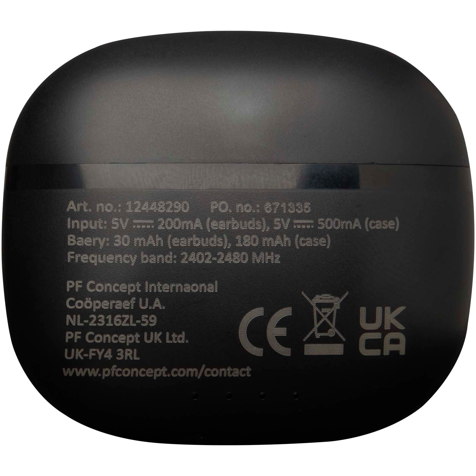 Alterf True Wireless Bluetooth Headset aus recyceltem Kunststoff mit Silikon-Ohrstöpseln - schwarz-922