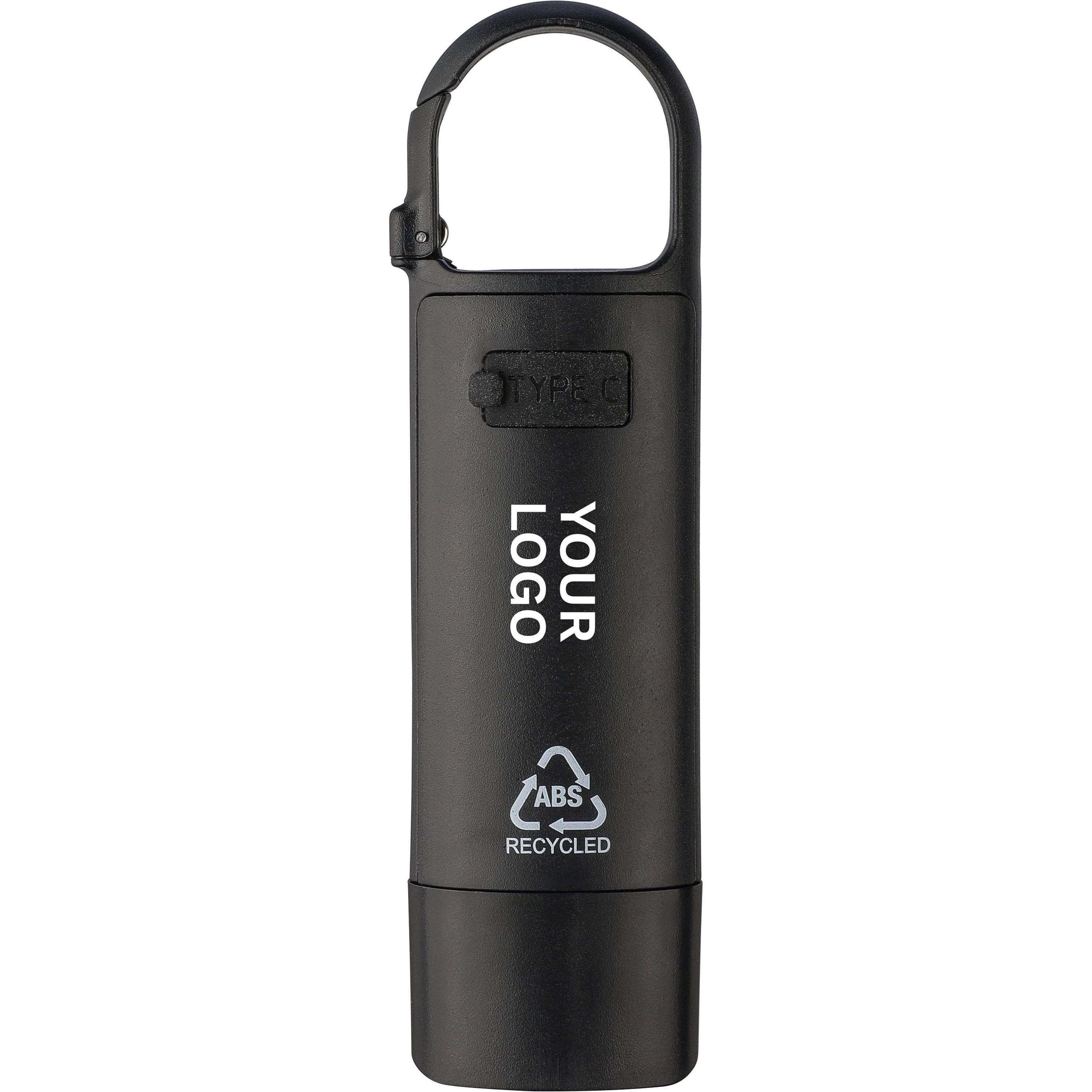 Recycelte ABS Mini-Taschenlampe Zai - schwarz-112