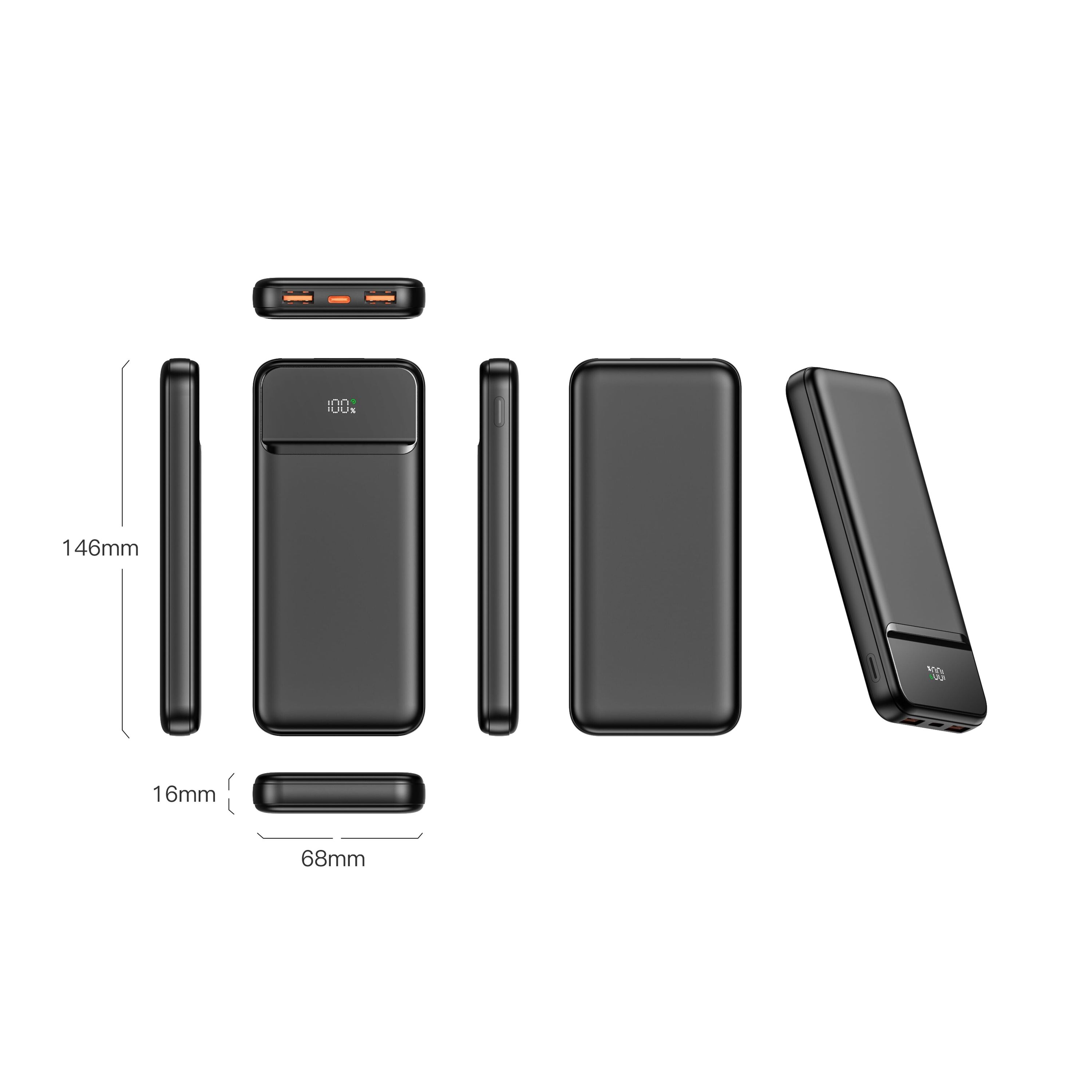 Nolu Powerbank mit LED-Anzeige 10.000 mAh - schwarz-583