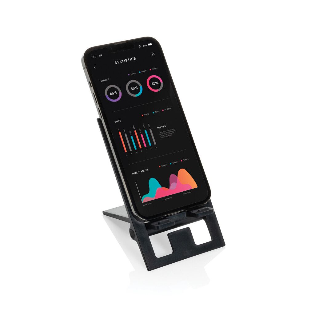 SnapStand faltbarer Telefonständer aus RCS recyceltem ABS - schwarz-572