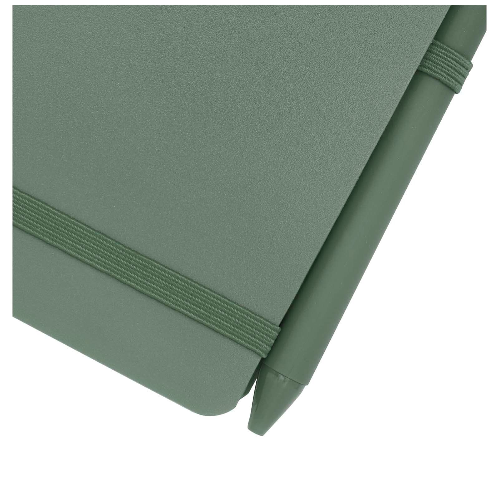 Thalaasa A6 Hardcover Notizbuch aus Ocean Bound Kunststoff mit Kugelschreiber (schwarze Mine) - heather grün-204