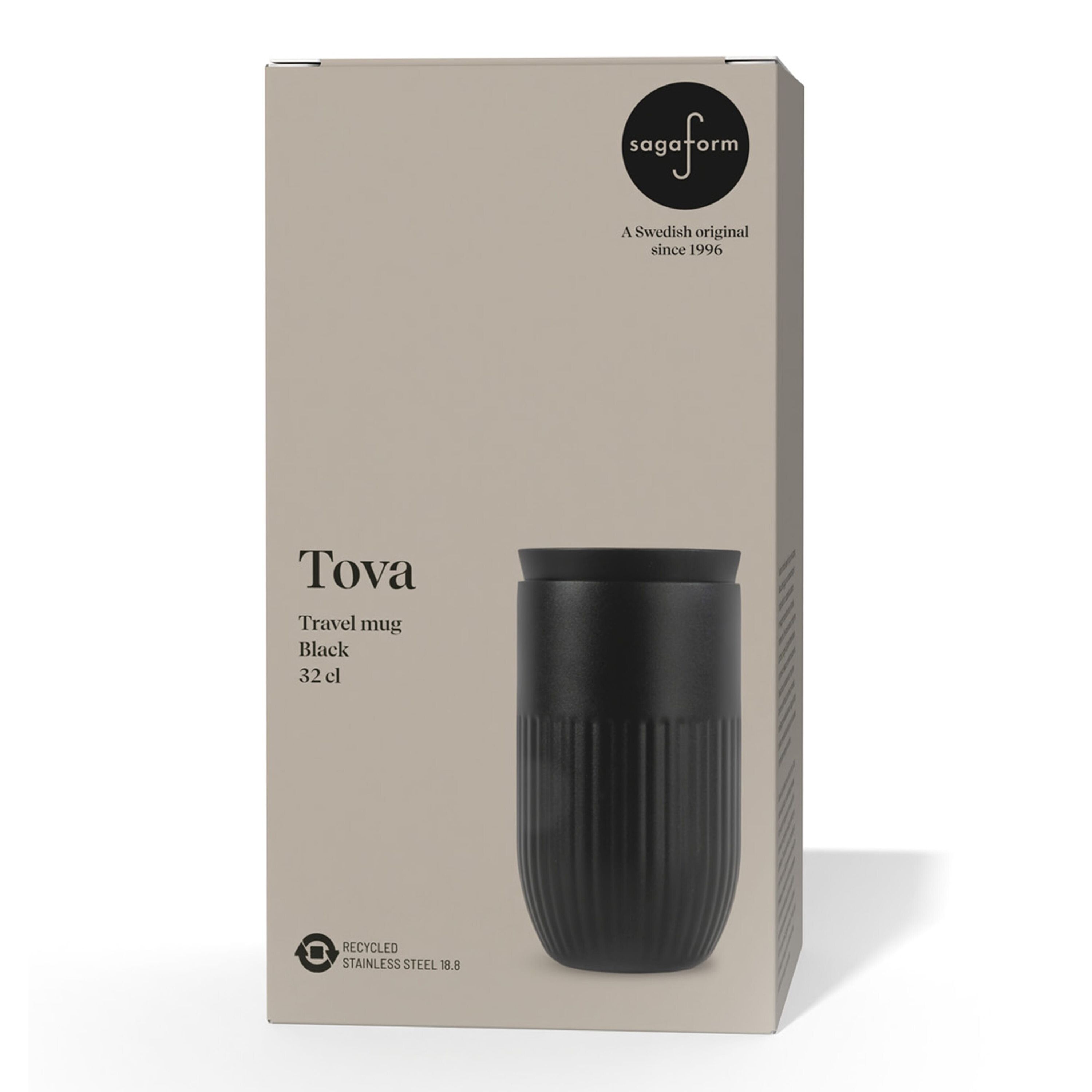 Sagaform Tova isolierter Becher, 320 ml auslaufsicher und spülmaschinenfest - schwarz-433