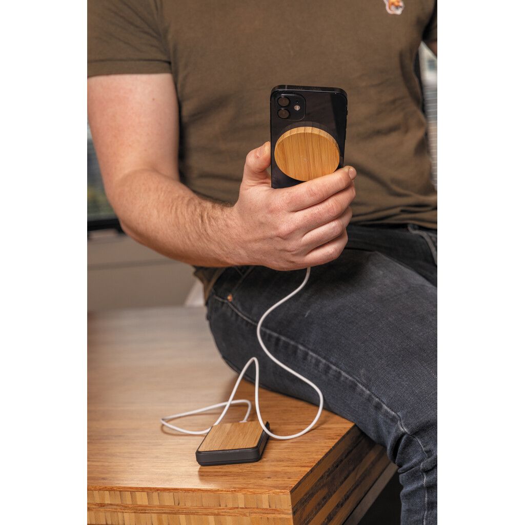 10W Bambus magnetischer Wireless Charger - braun-169