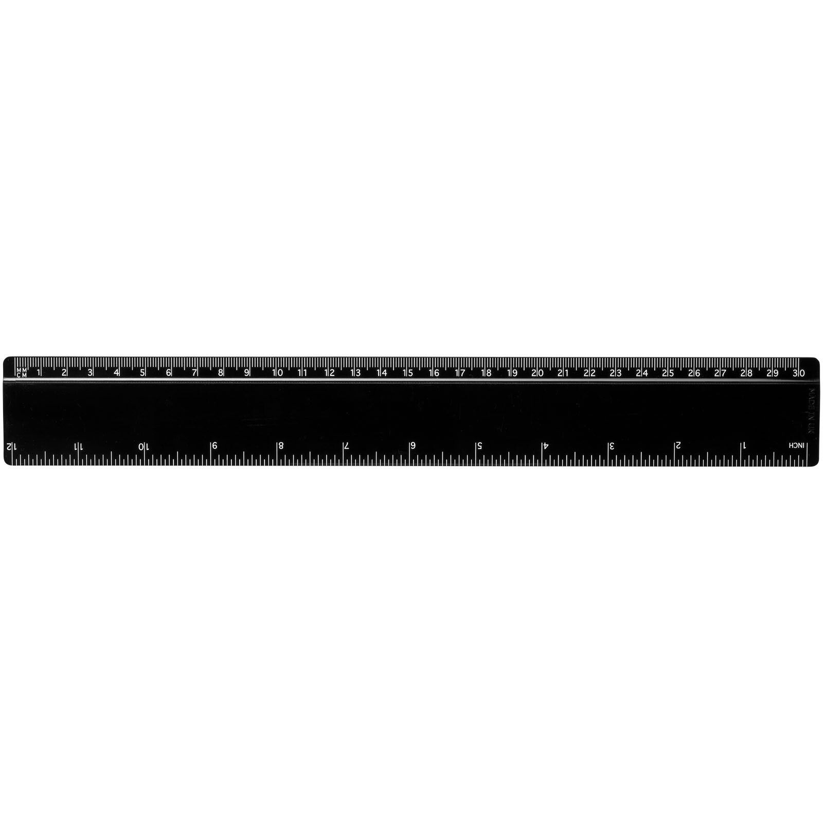 Terran 30 cm Lineal aus 100 % recyceltem Kunststoff - schwarz-979