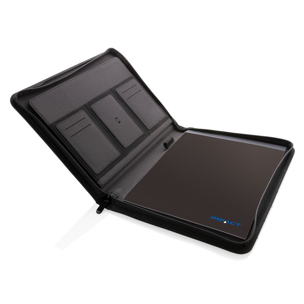Impact AWARE™ RPET A4 Portfolio mit Reißverschluss - schwarz-944