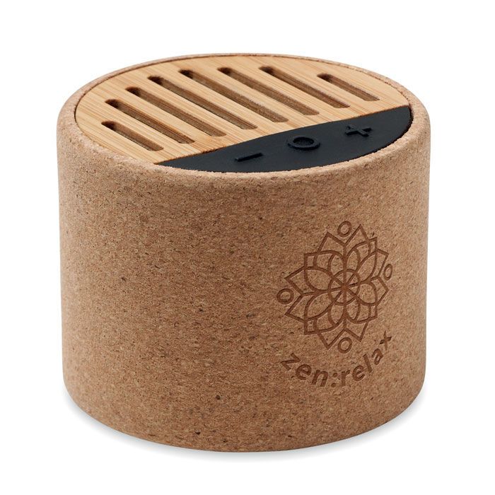 Wireless Lautsprecher Kork ROUND + - beige-509