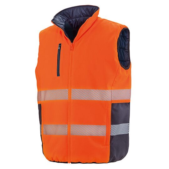 fluorescent orange - navy