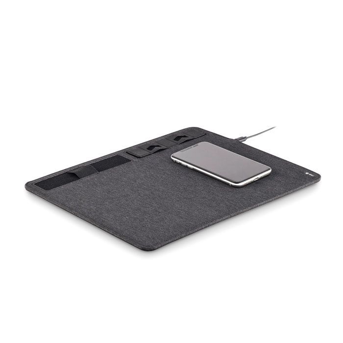 RPET Mousepad 15W Ladesgerät SUPERPAD - steingrau-320