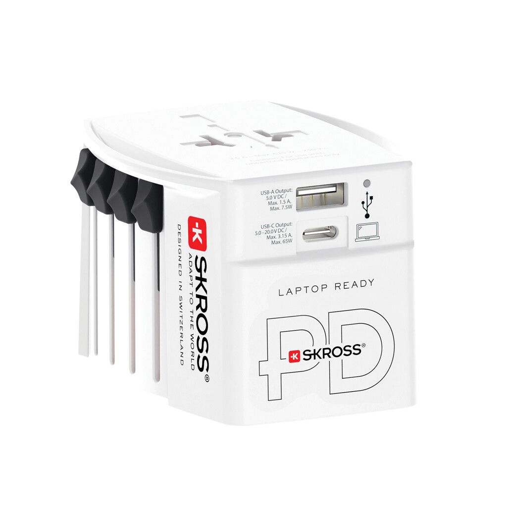 SKROSS World Travel Adapter MUV 65W PD mit USB-C-Kabel - weiß-308