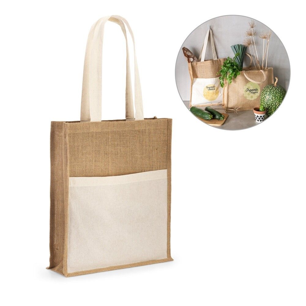 BRAGA Jutetasche (240 g/m²) und Tasche aus 100% Baumwolle (140 gm²) - natur-895