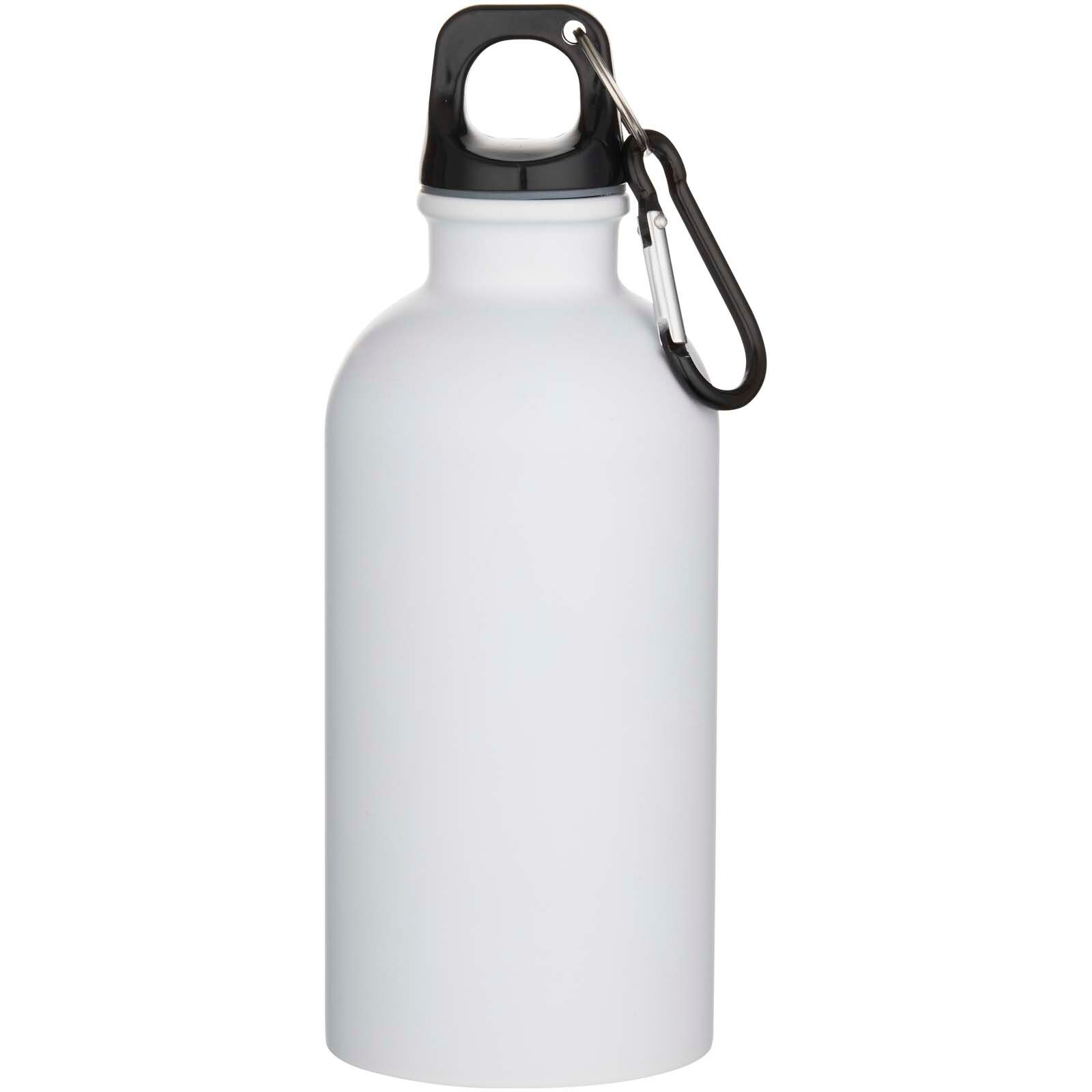 Oregon 400 ml matte RCS-zertifizierte einwandige Trinkflasche aus recyceltem Edelstahl mit Karabinerhaken - weiss-956