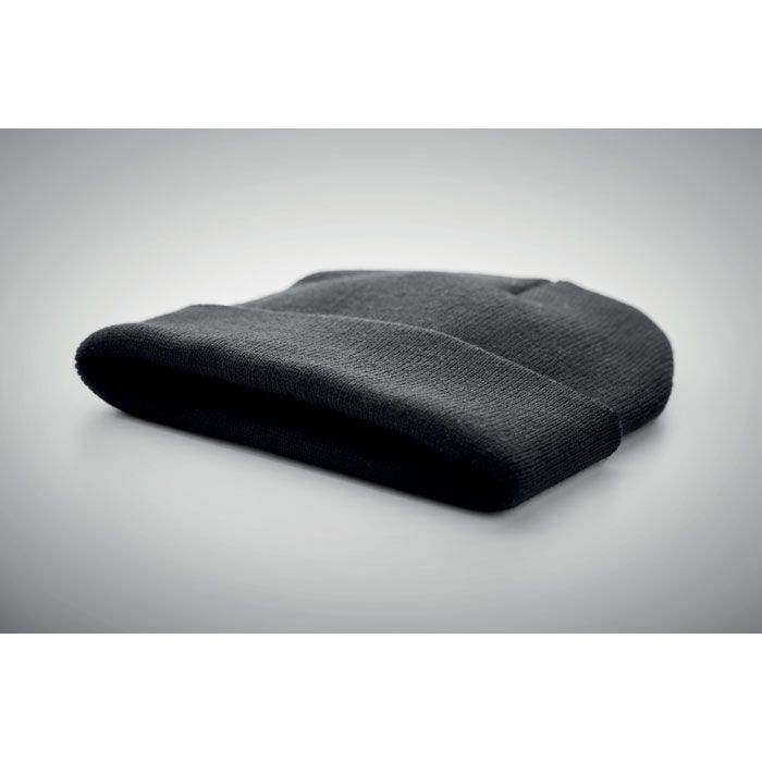 Beanie mit Umschlag RPET POLO RPET - schwarz-856