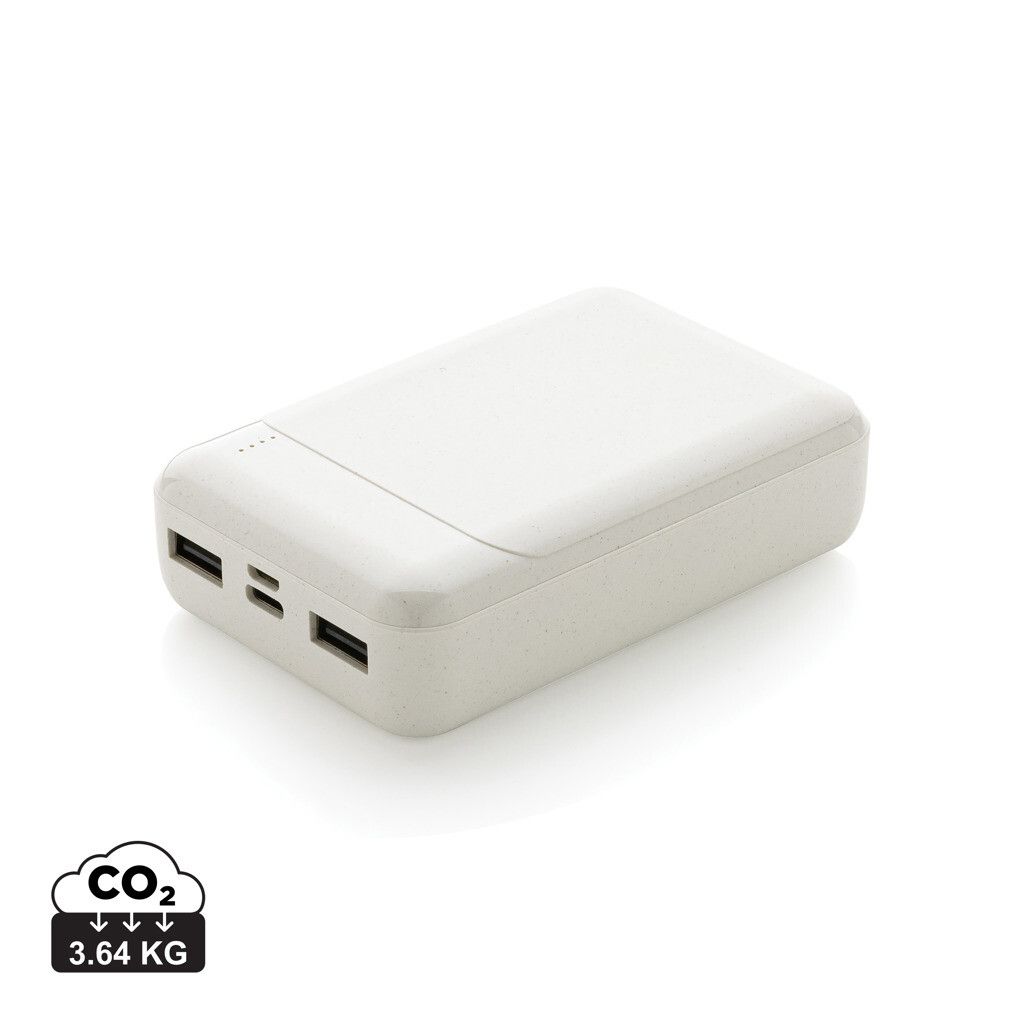 10.000 mAh Powerbank aus RCS Standard recyceltem Kunststoff - weiß-951