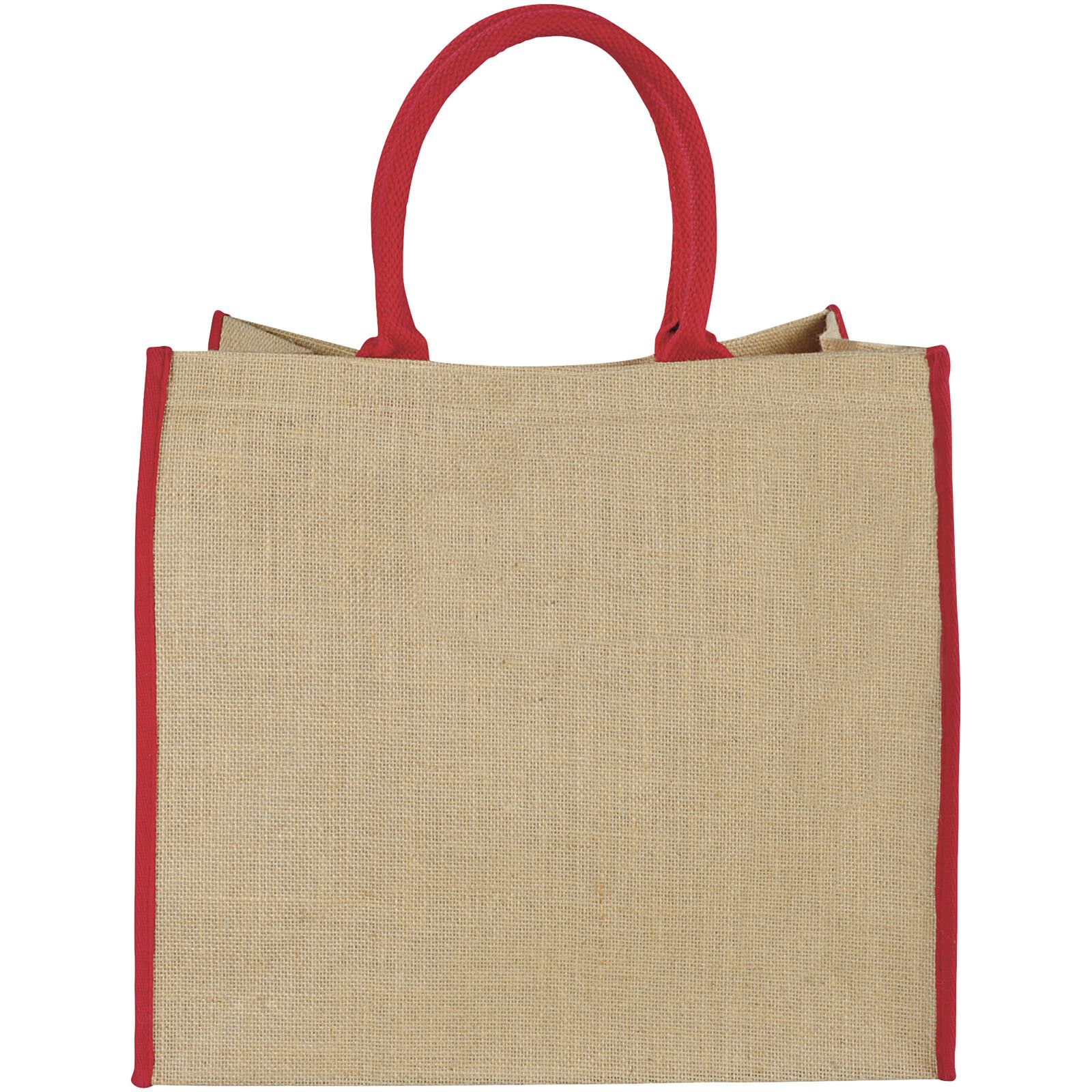 Harry farbige Jute Tragetasche 25L - natur -  rot-456