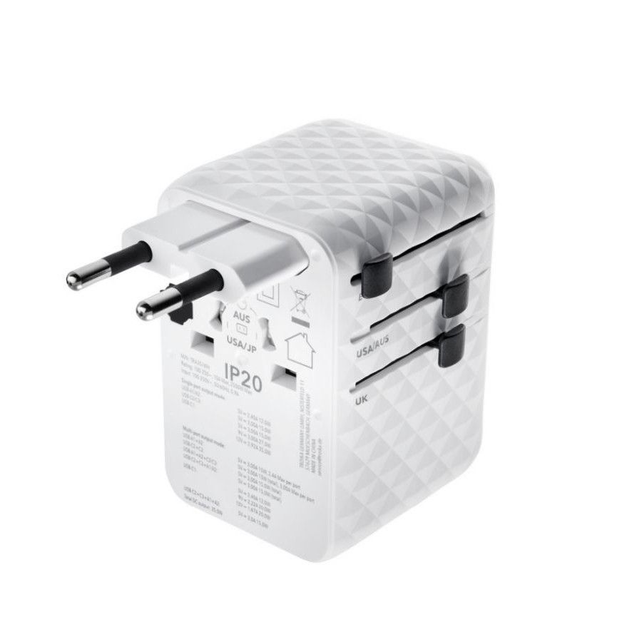 TROIKA Reiseadapter WORLDWIDE PULL 35 - weiß-495