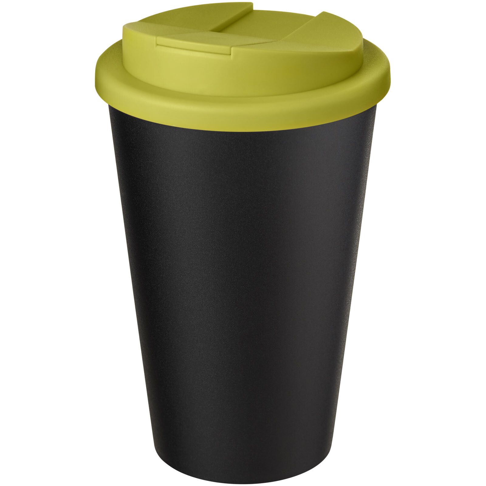 Americano Eco 350 ml recycelter Becher mit auslaufsicherem Deckel - limone -  schwarz-192