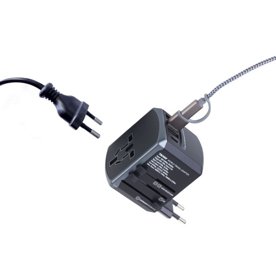 Troika Reiseadapter-Set Troika WORLD TRAVEL ADAPTER - grau - schwarz-192