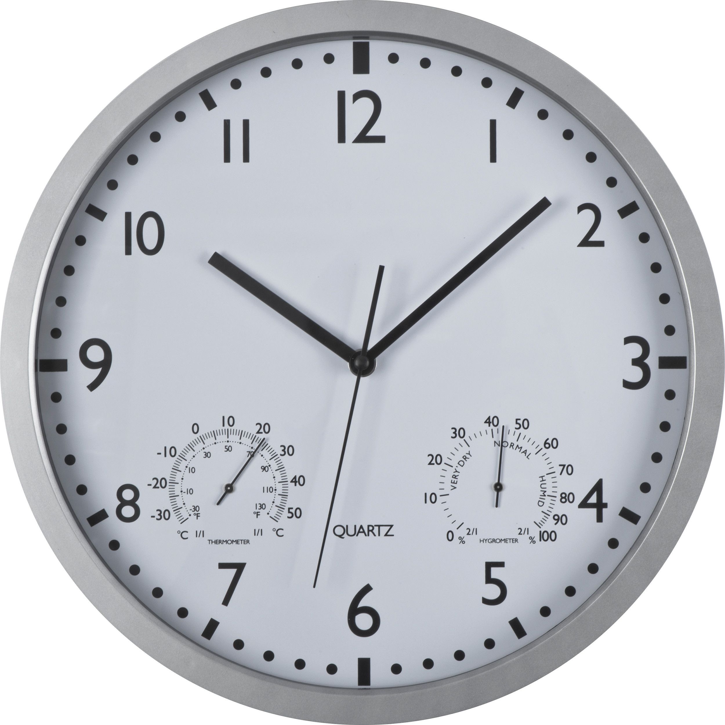 Wanduhr mit Hygro - und Thermometer - weiß-818
